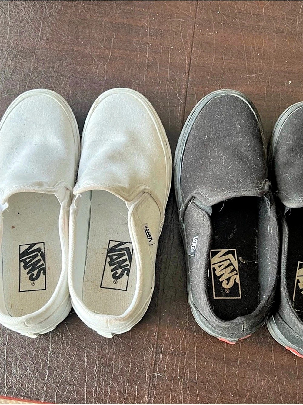 Vans Classic Slip-On Sneakers in White & Black